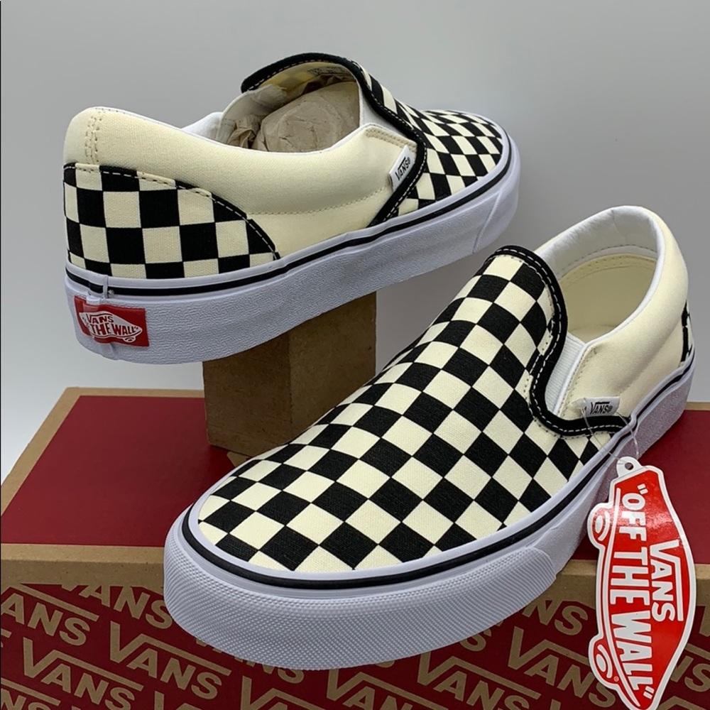 VANS CLASSIC SLIP ON black & white checkerboard WM - Picture 16 of 16